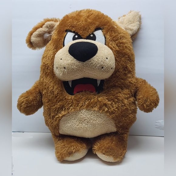 Brown Angry Dog Plush By Goffa Stuffed Animal 20” Rare - Picture 3 of 3